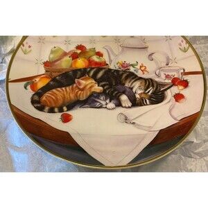Franklin Mint Heirloom Cat Nap By Turi Maccombie VTG 1991 Collector Plate T9577